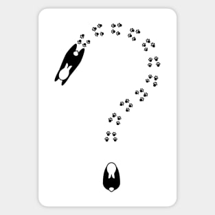 Question mark with bunny paw prints. Sticker